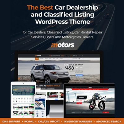 Motors Automotive, Car Dealership, Car Rental, Auto, Classified Ads, Listing WordPress Theme