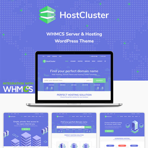 hostcluster HostCluster WHMCS Hosting WordPress Theme - Image 1